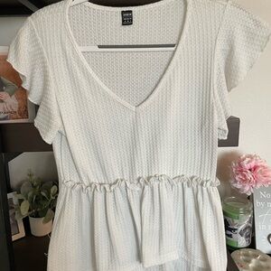 SHEIN Cream Textured Blouse